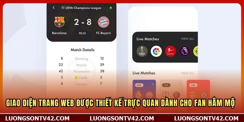 Giao diện trang web được thiết kế trực quan dành cho fan hâm mộ 